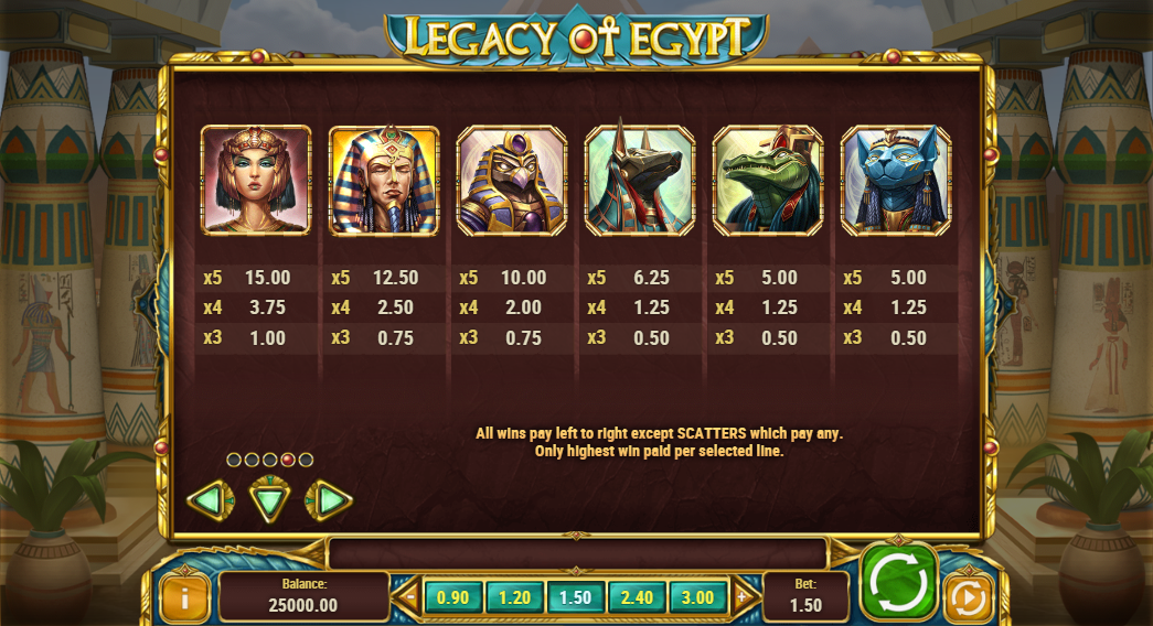legacy of egypt slot free