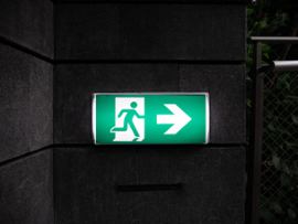 Exit sign.