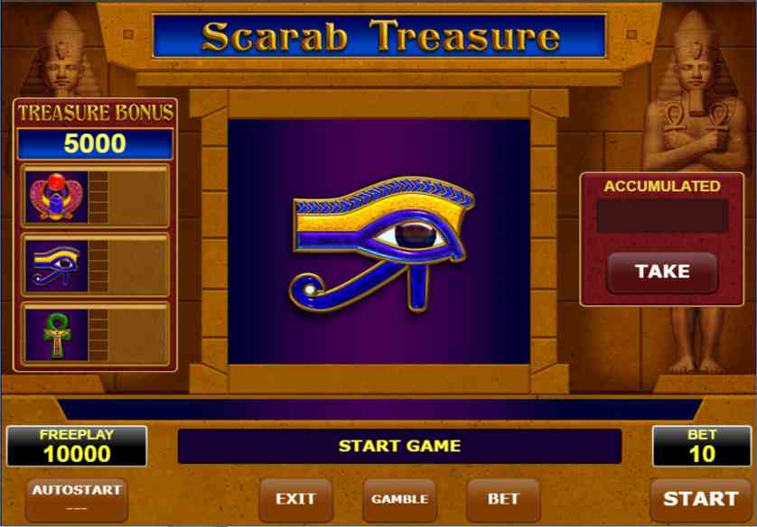 Scarab treasure slot machine