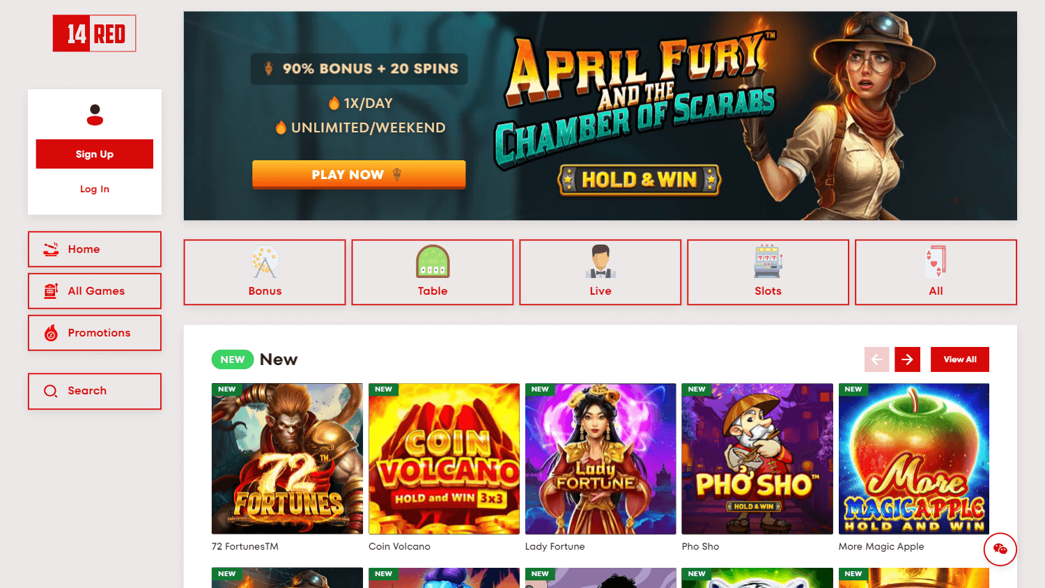 14red_casino_homepage_desktop