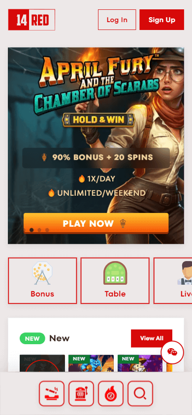 14red_casino_homepage_mobile