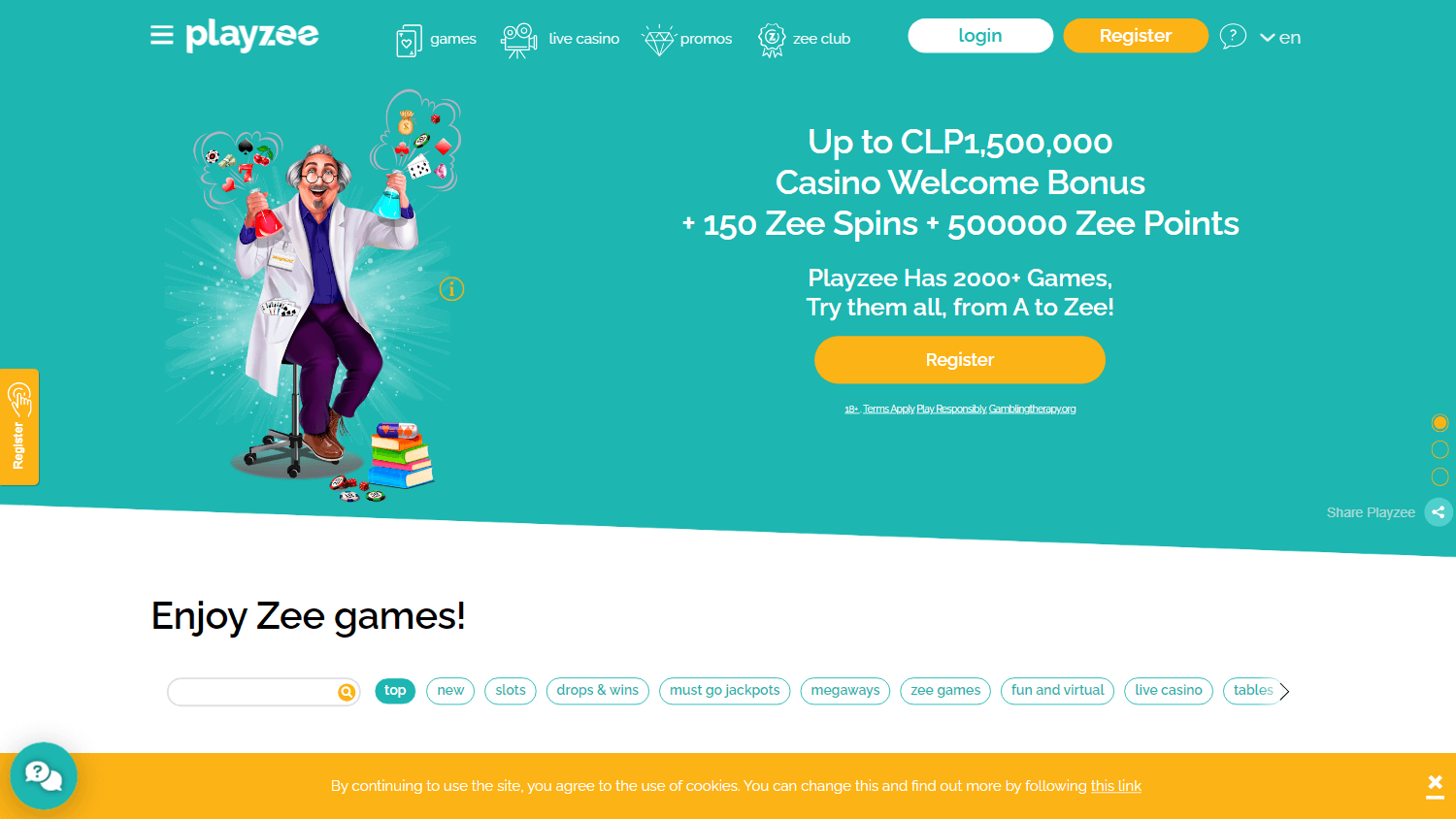 playzee_casino_homepage_desktop