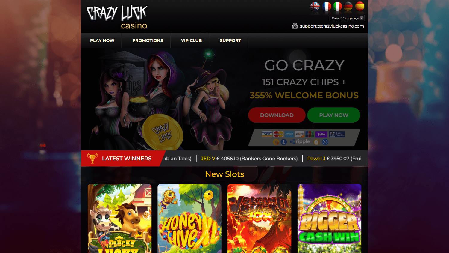 crazy_luck_casino_homepage_desktop