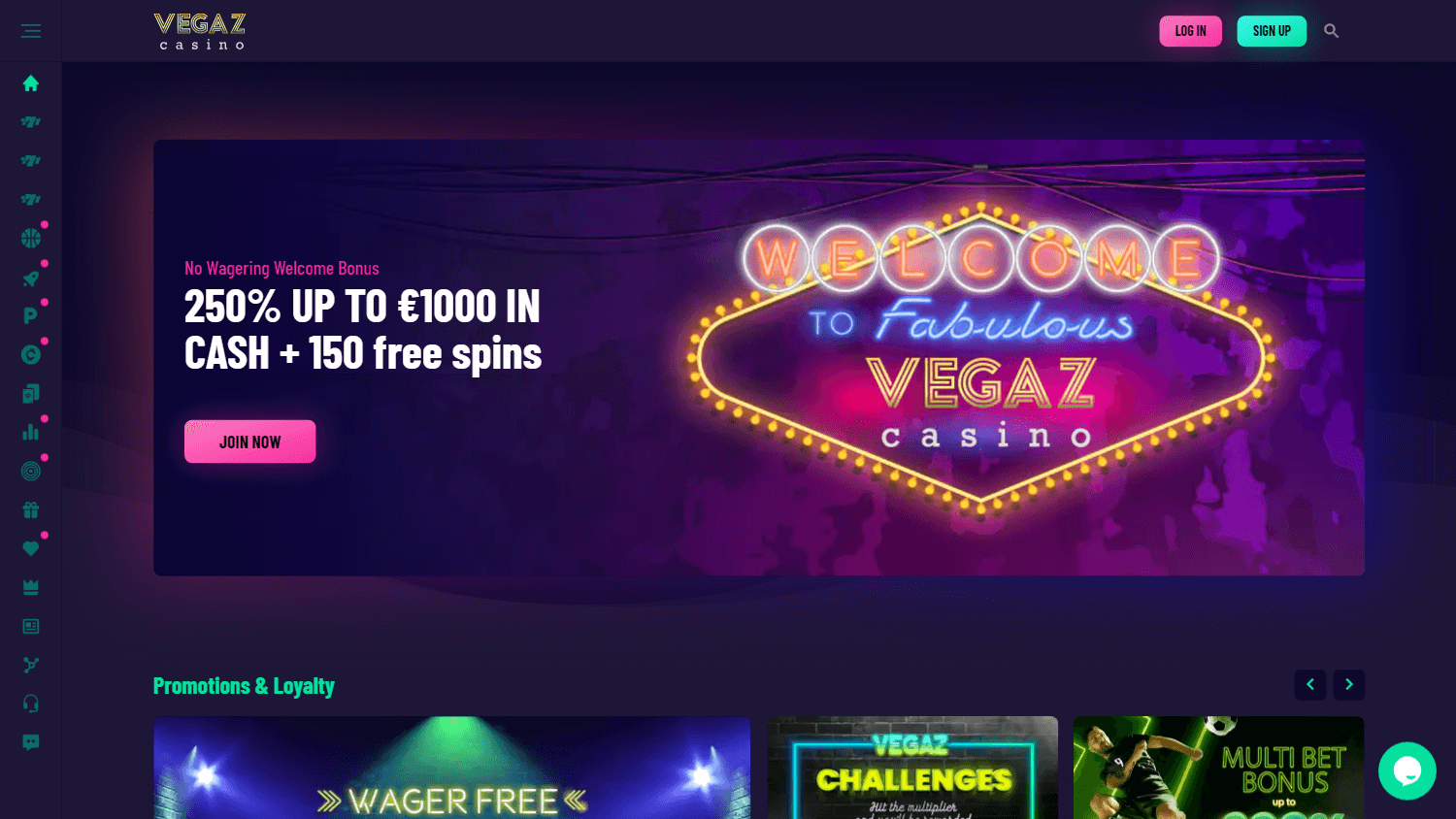 vegaz_casino_homepage_desktop