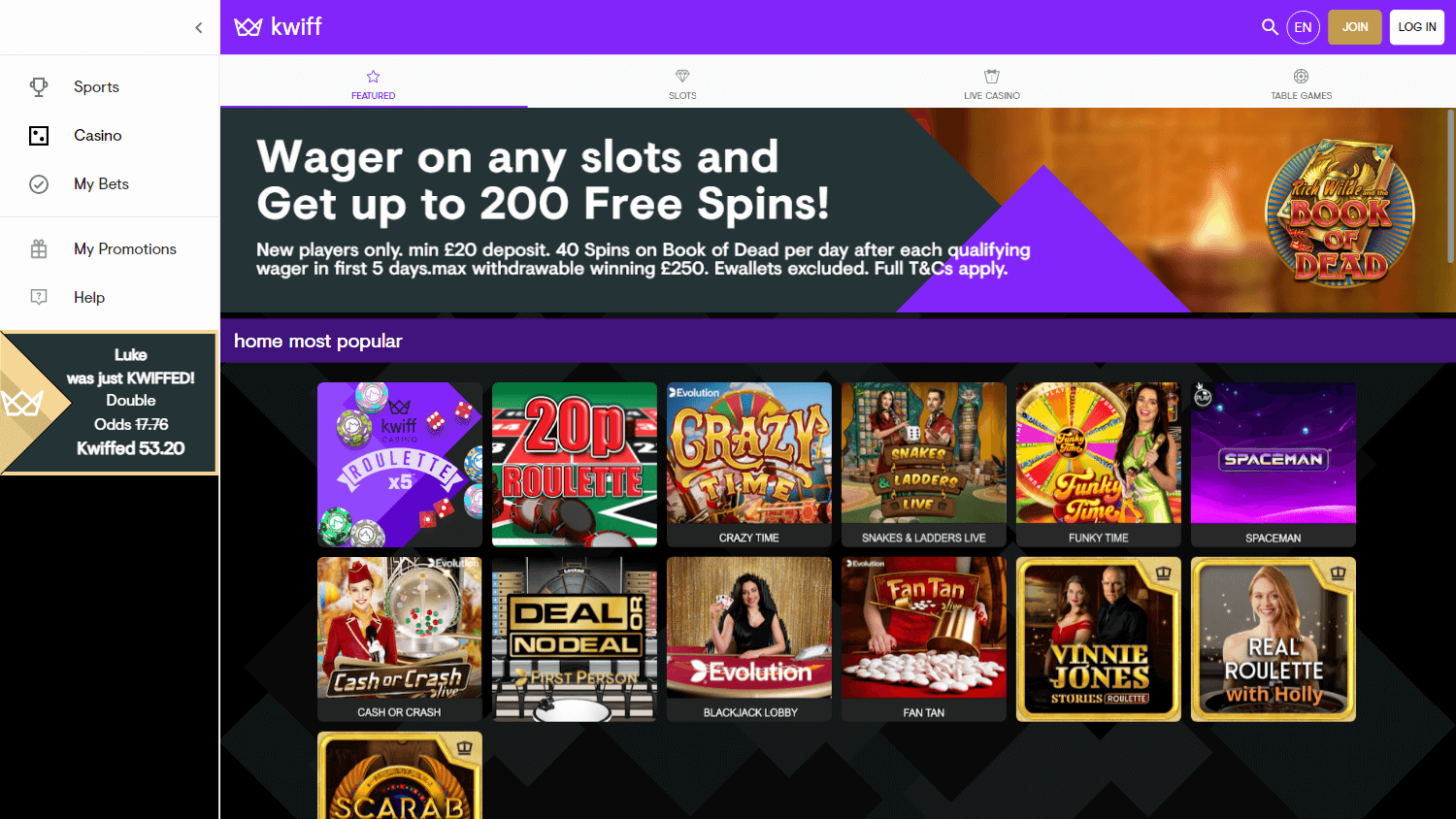 kwiff_casino_homepage_desktop