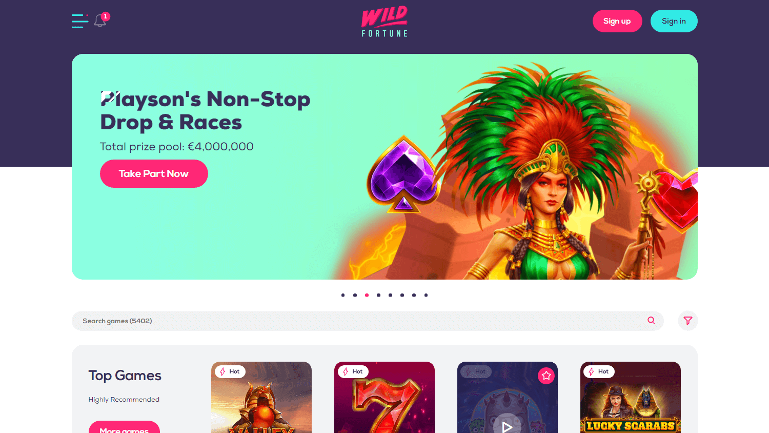 wild_fortune_casino_homepage_desktop