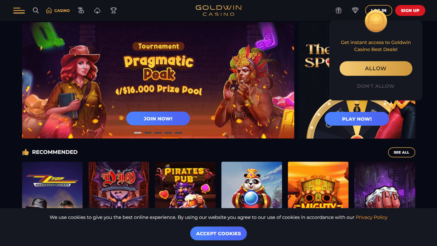 goldwin_casino_homepage_desktop