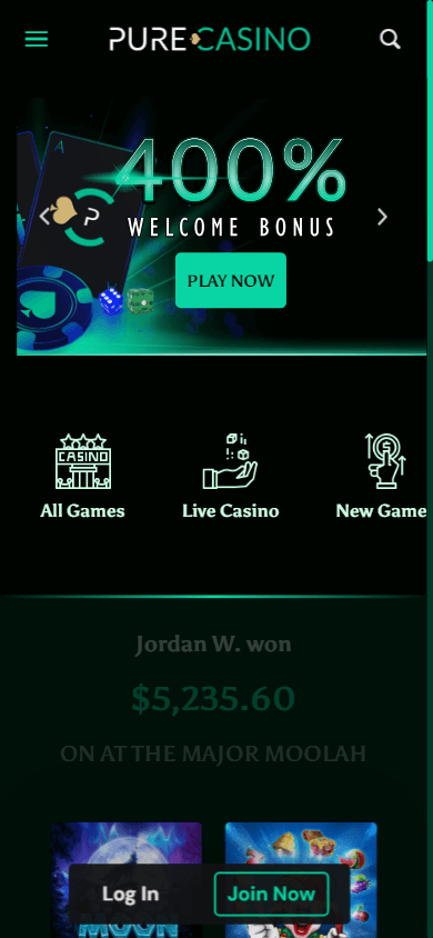 pure_casino_homepage_mobile