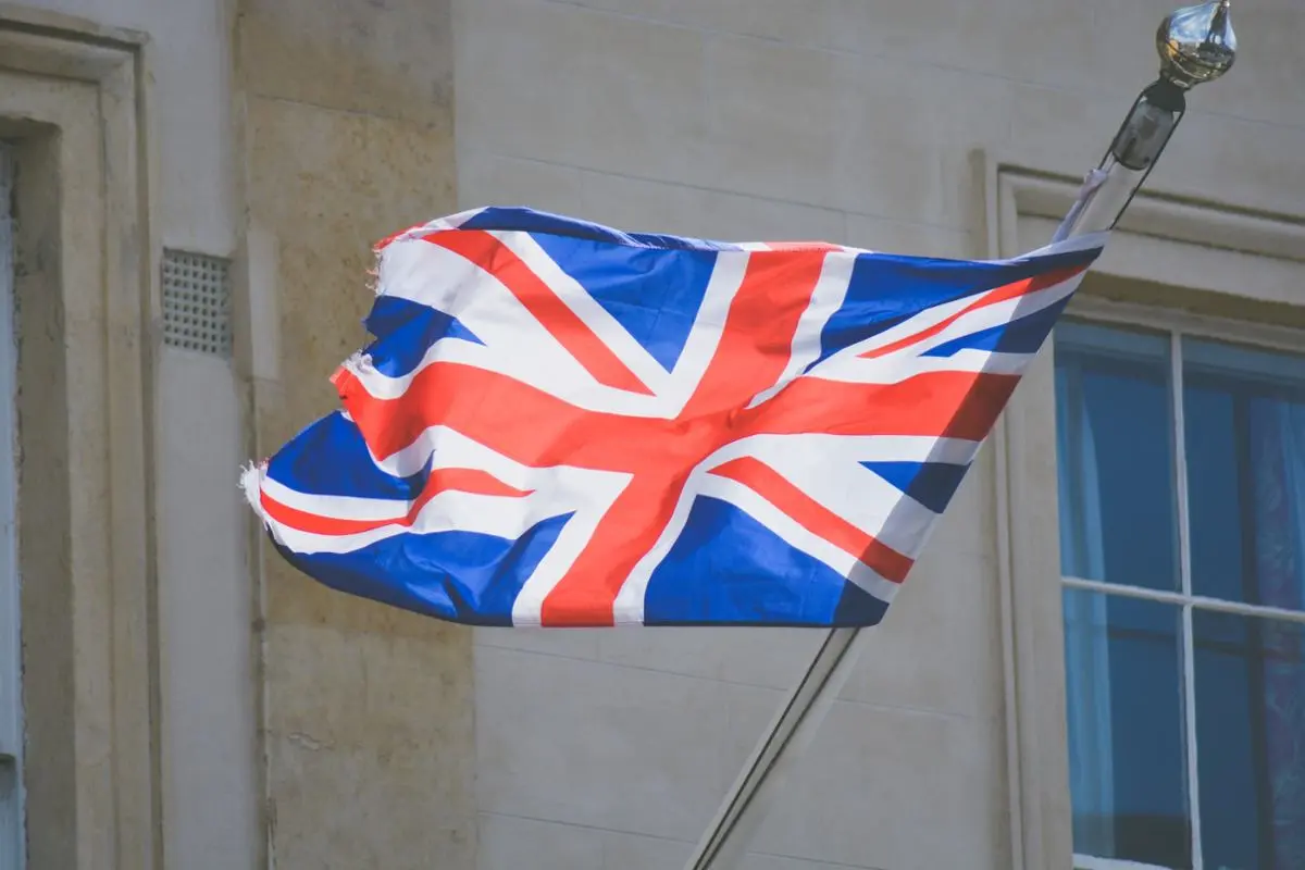 The British national flag being waved.