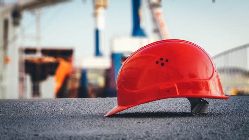 A construction site helmet