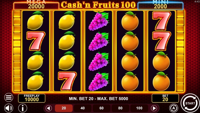 Cash'n Fruits 100 Hold & Win Free Play in Demo Mode