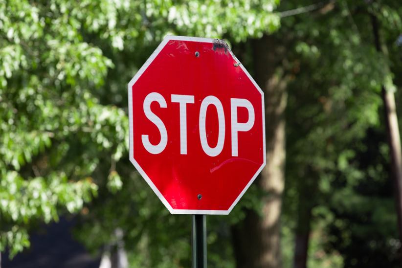 A Stop sign.