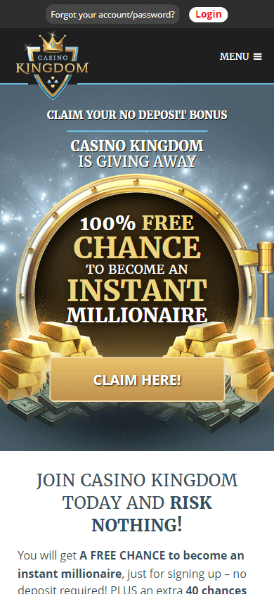 trusted Casino Kingdom deposit match bonus promotion