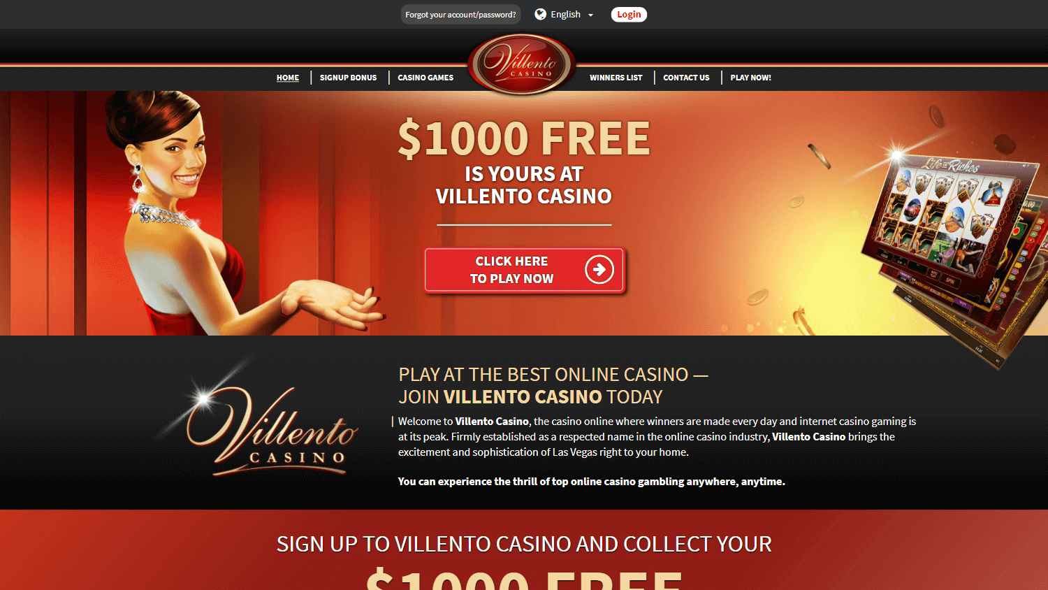 villento_casino_homepage_desktop