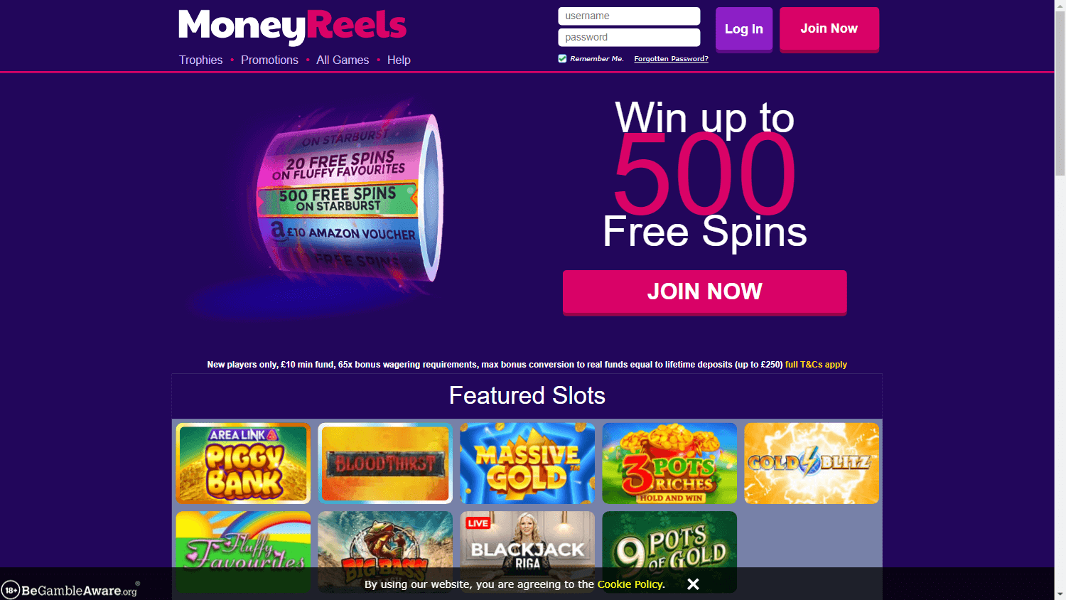 money_reels_casino_homepage_desktop