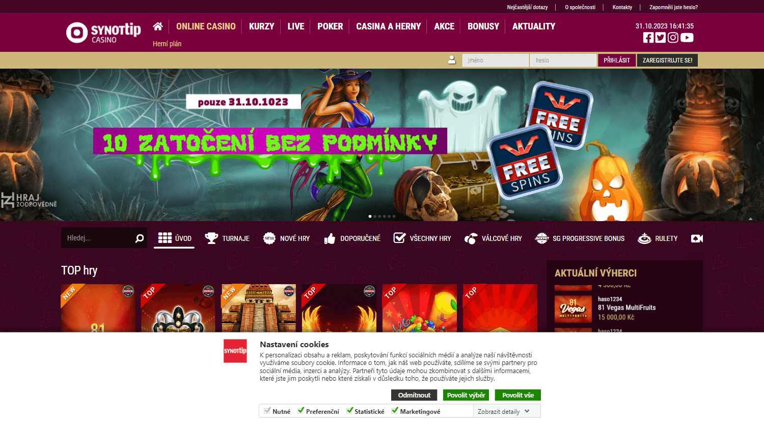 synot tip casino cz homepage desktop