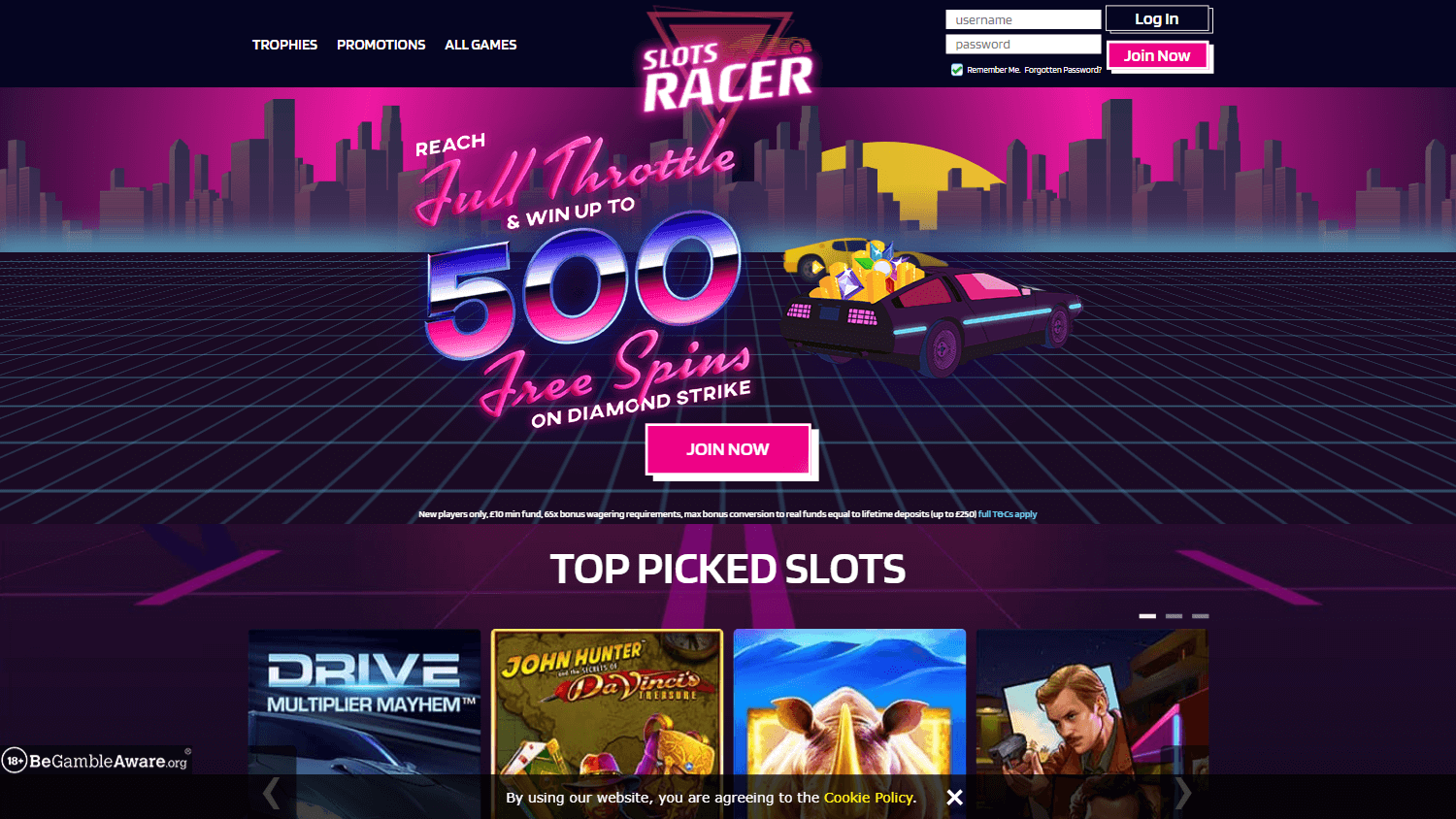 slots_racer_casino_homepage_desktop