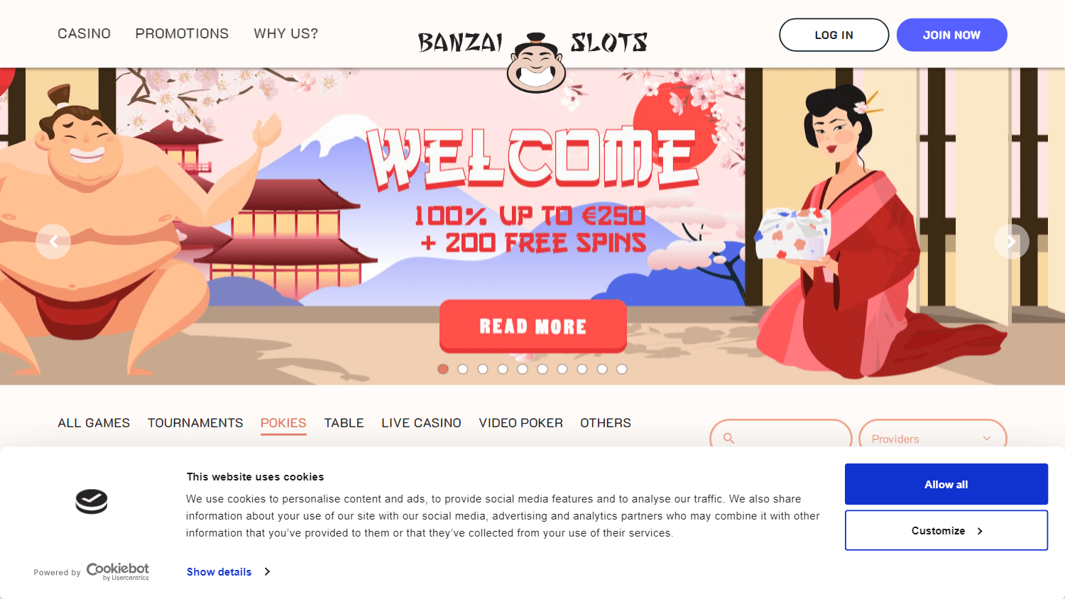 banzaislots_casino_homepage_desktop