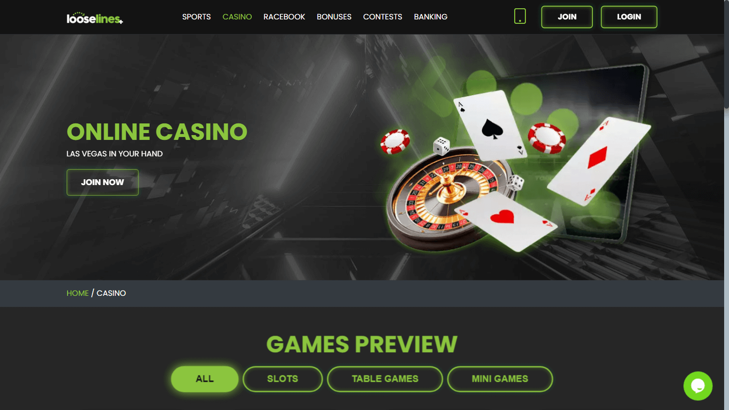 looselines_casino_homepage_desktop