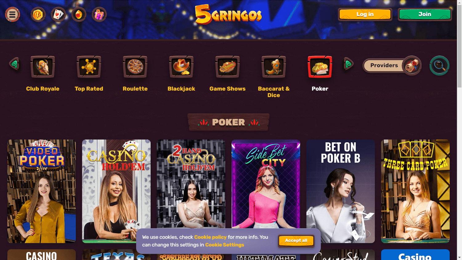 5gringos_casino_homepage_desktop