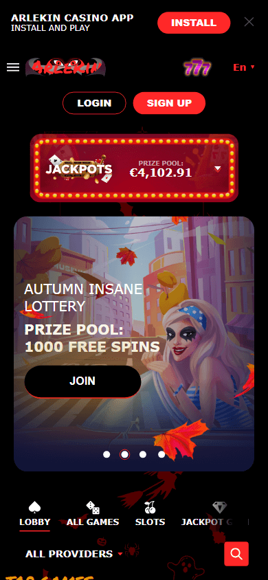 arlekin_casino_homepage_mobile