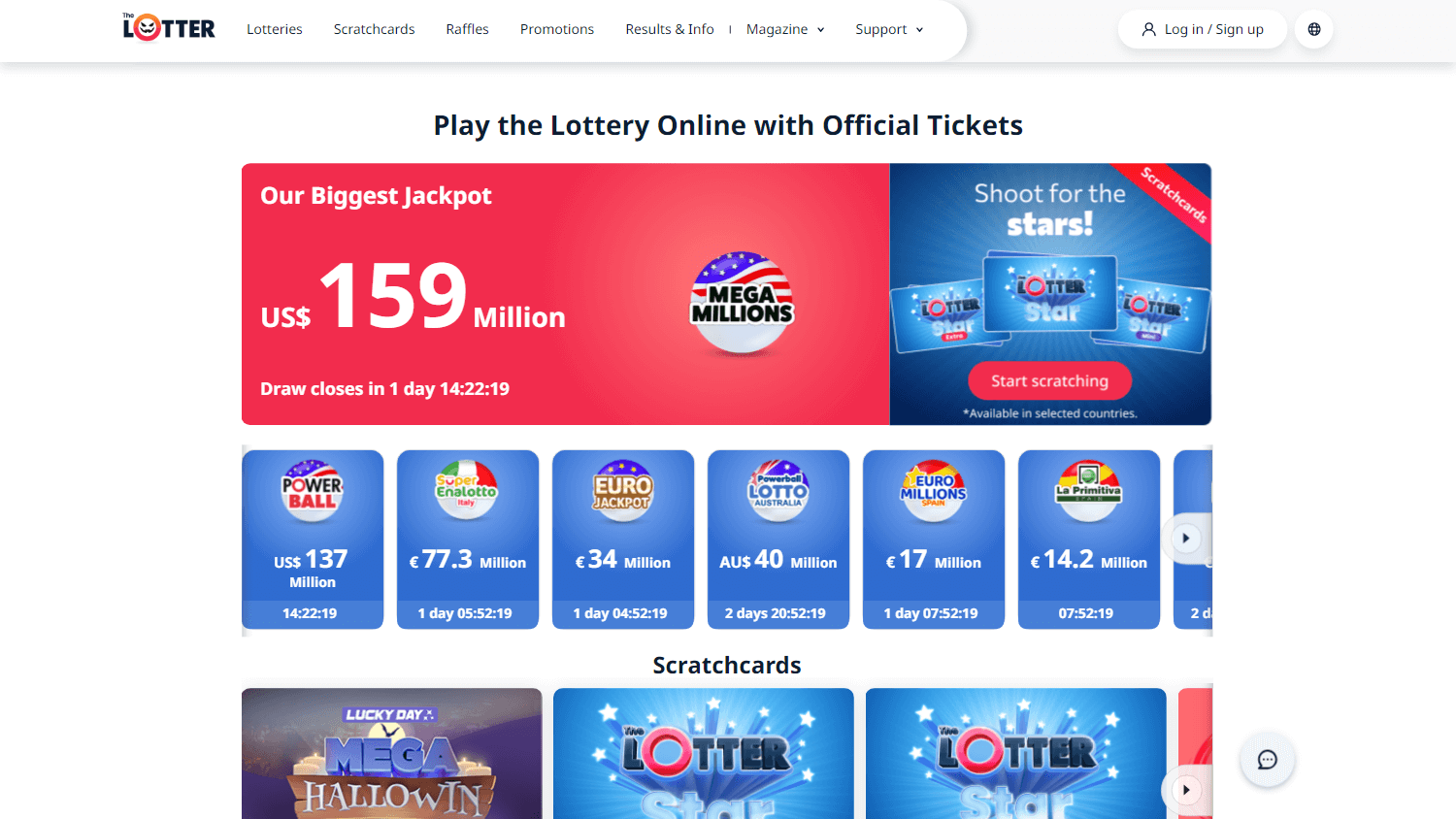 the_lotter_casino_homepage_desktop