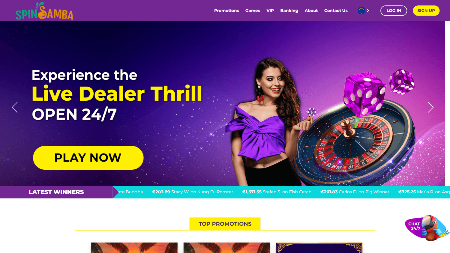 spin_samba_casino_homepage_desktop