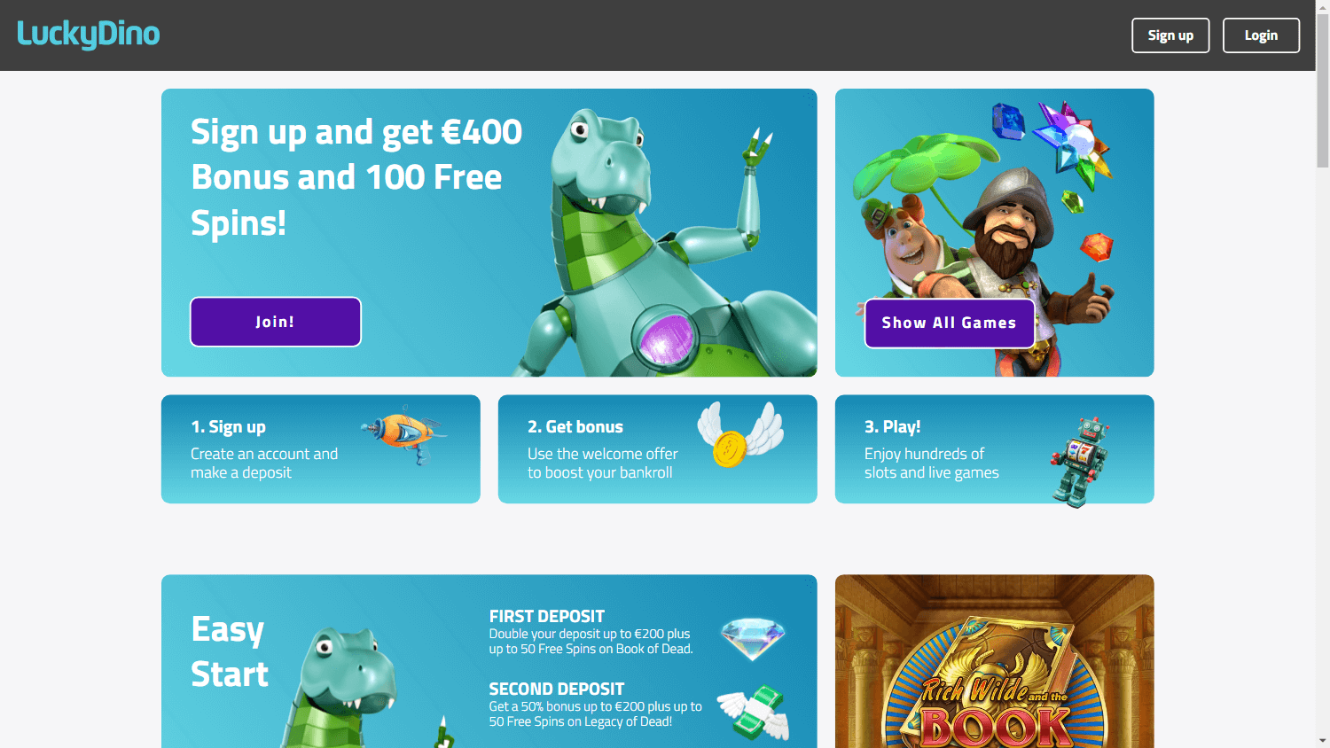 luckydino_casino_homepage_desktop