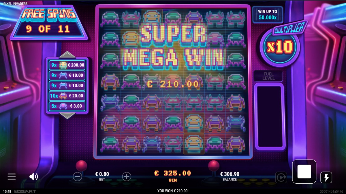 Pixel Invaders - Super Big win