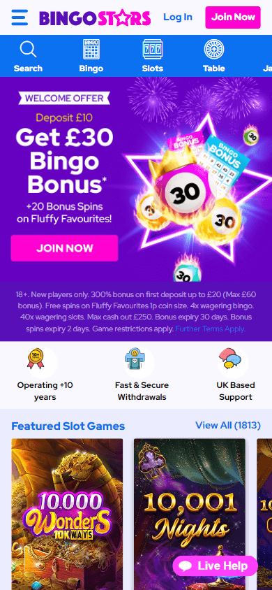 bingo_stars_casino_homepage_mobile