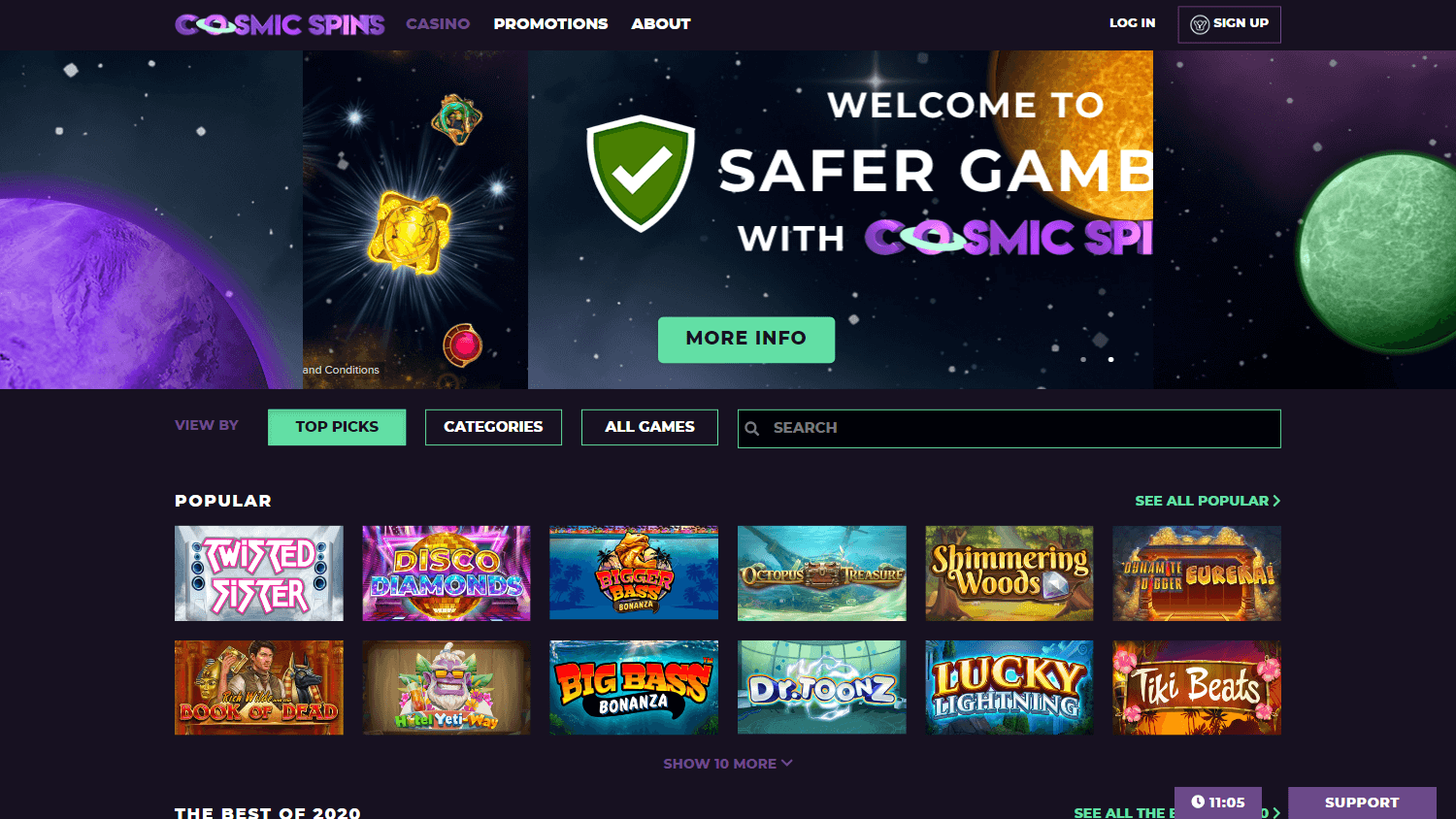 cosmic_spins_casino_homepage_desktop