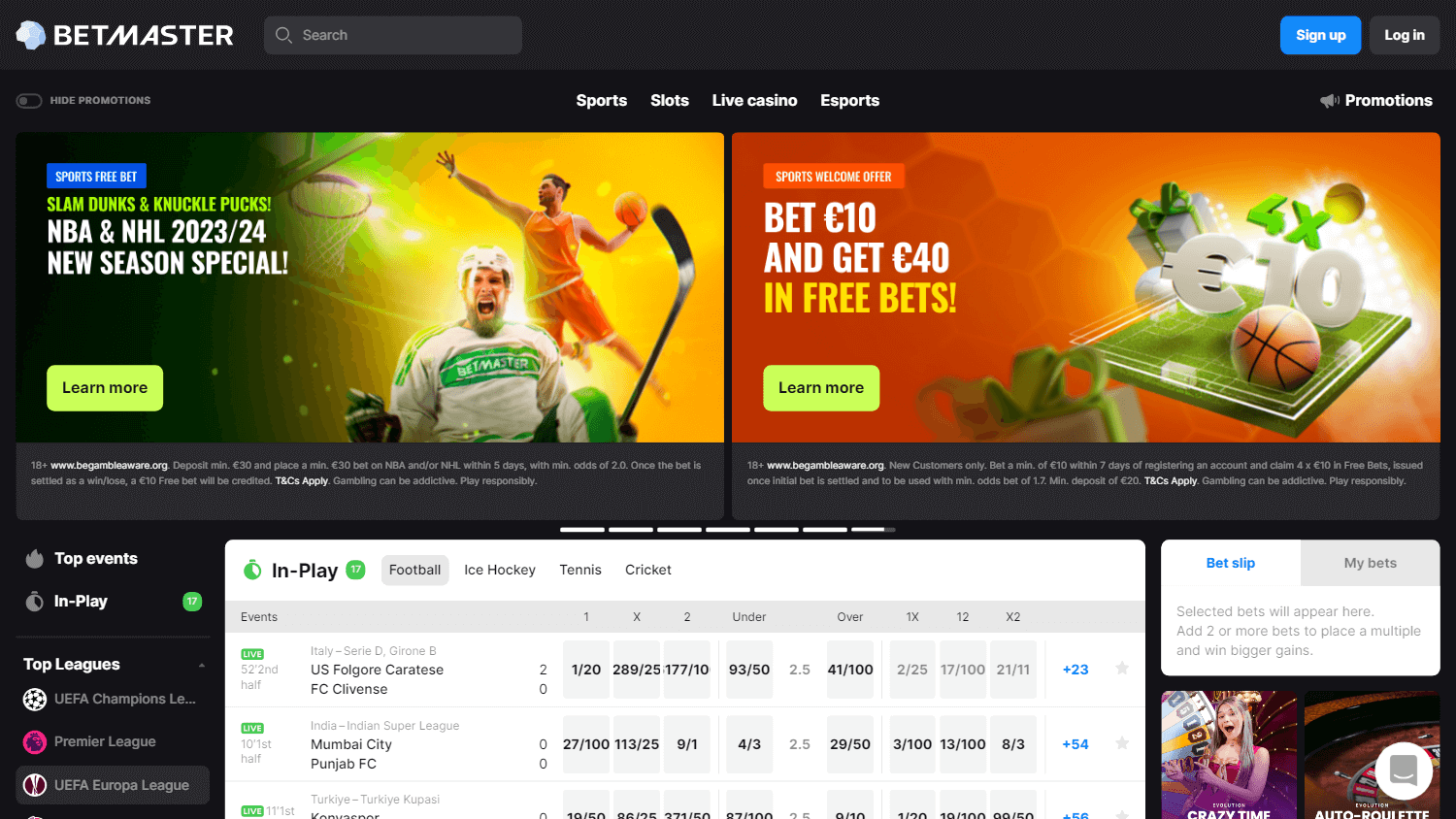 betmaster_casino_homepage_desktop