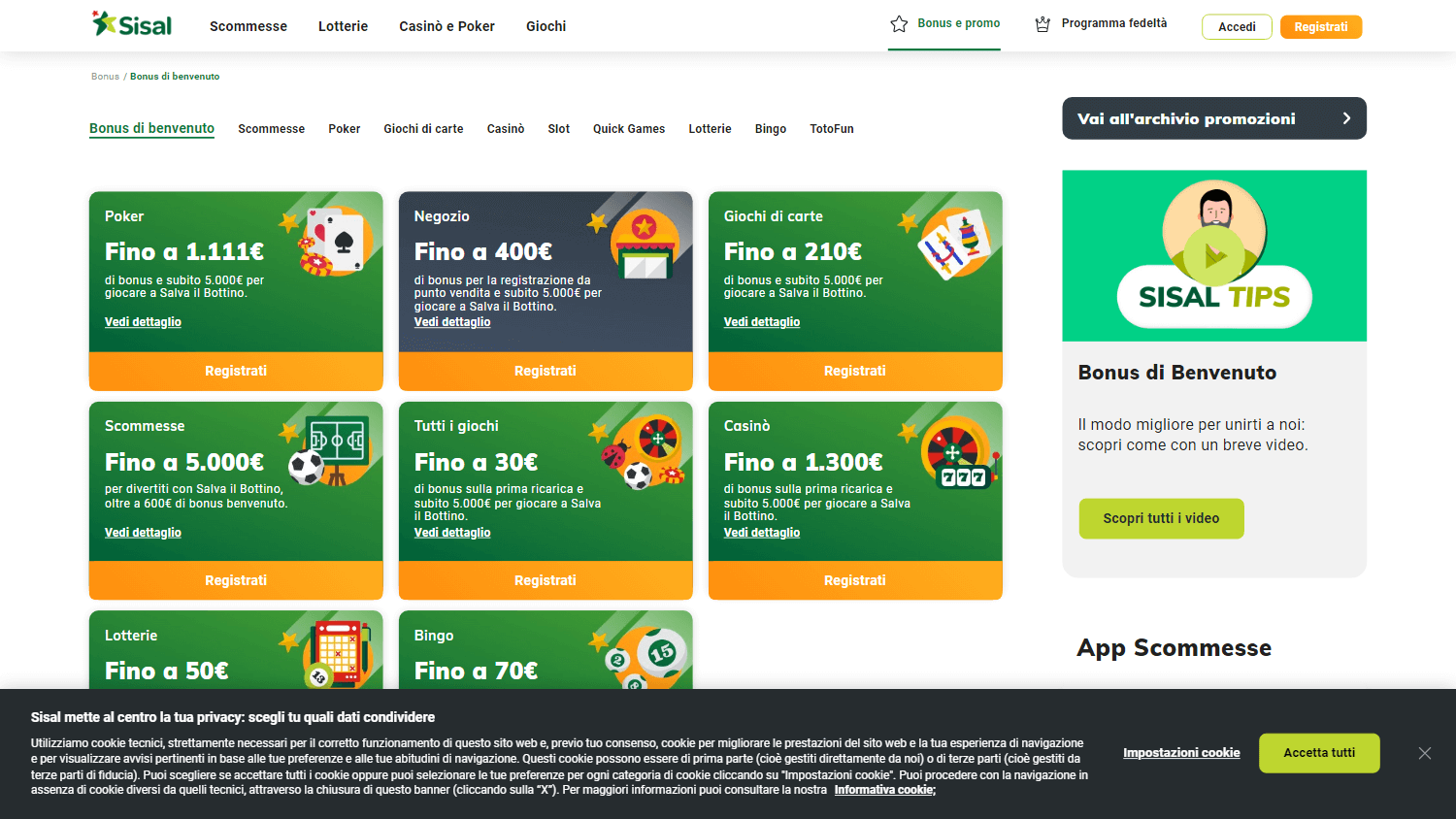 Promozioni Sisal Casino