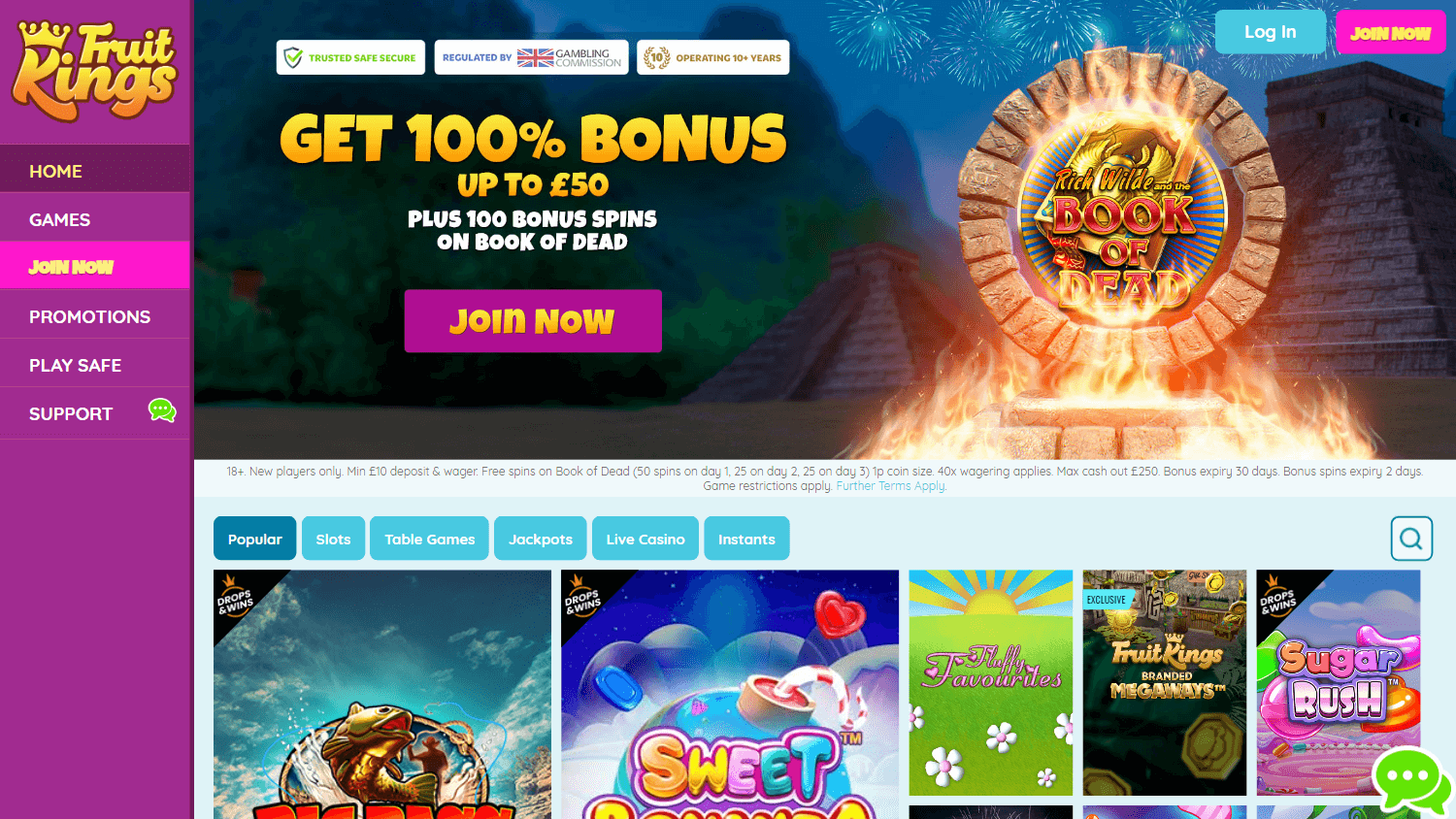fruitkings_casino_homepage_desktop