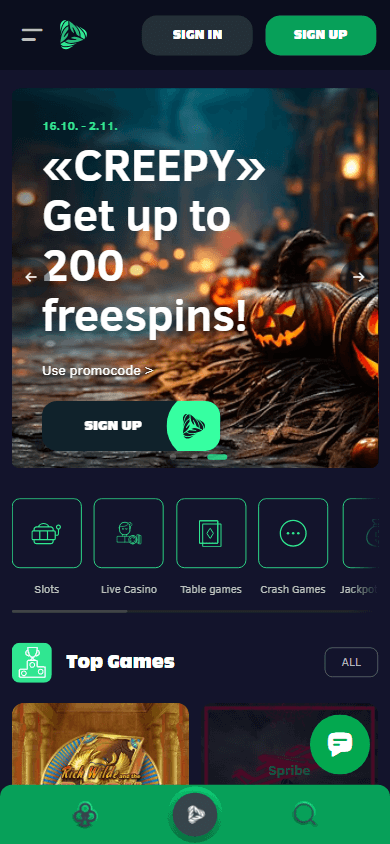 greenspin_casino_homepage_mobile