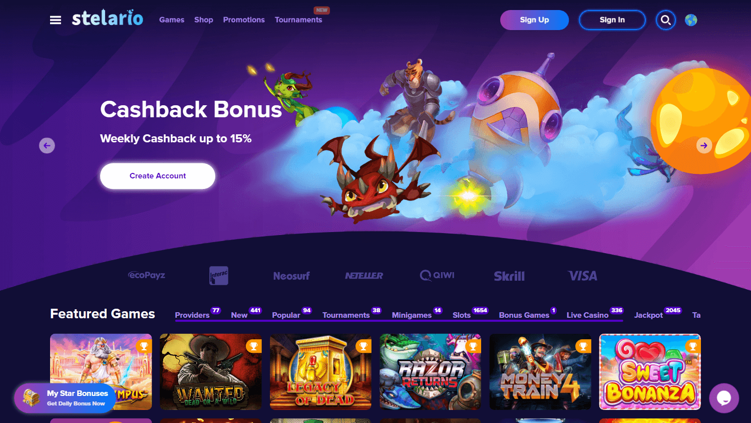 stelario_casino_homepage_desktop