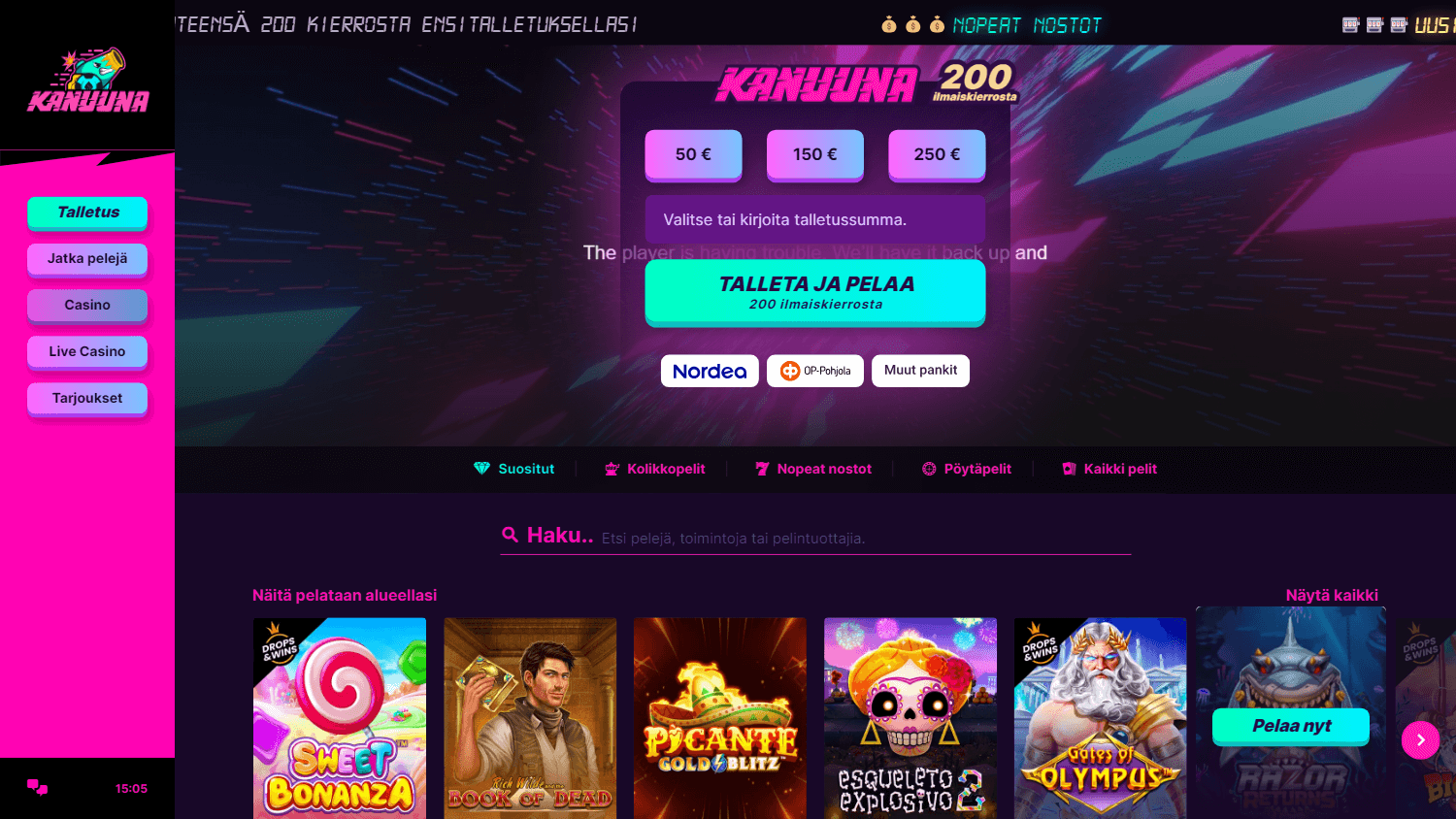 kanuuna_casino_homepage_desktop