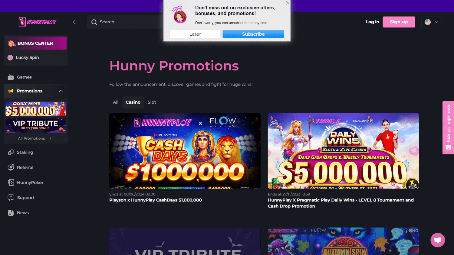 hunnyplay_casino_promotions_desktop
