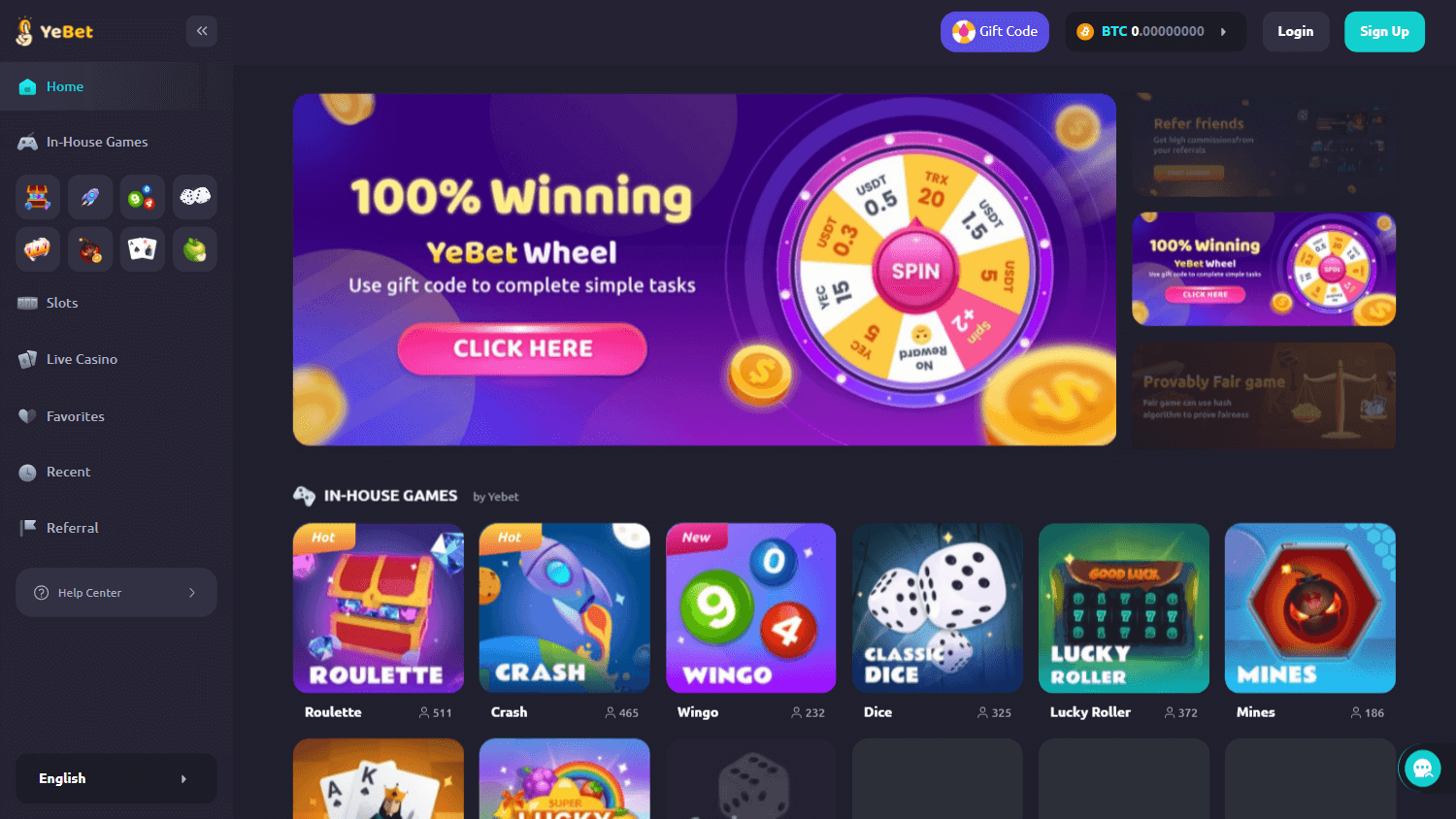 yebet_casino_homepage_desktop