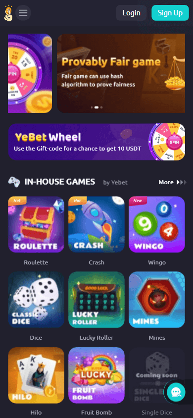 yebet_casino_homepage_mobile