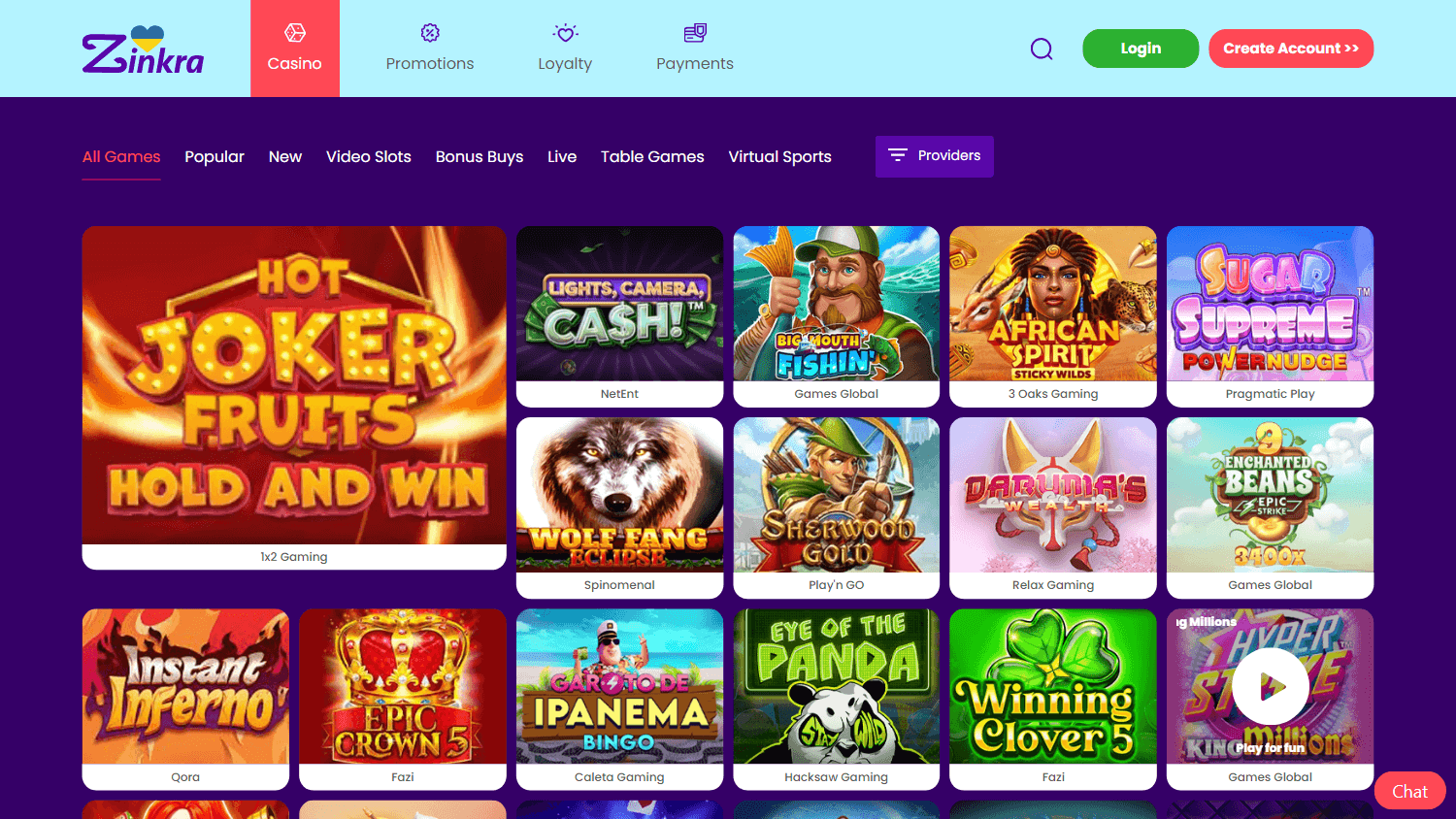 Diverse Game Selection at Zinkra