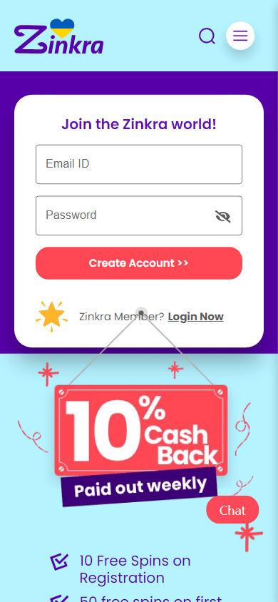 zinkra_casino_homepage_mobile