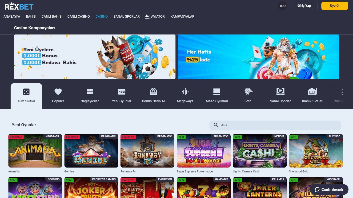 rexbet_casino_homepage_desktop