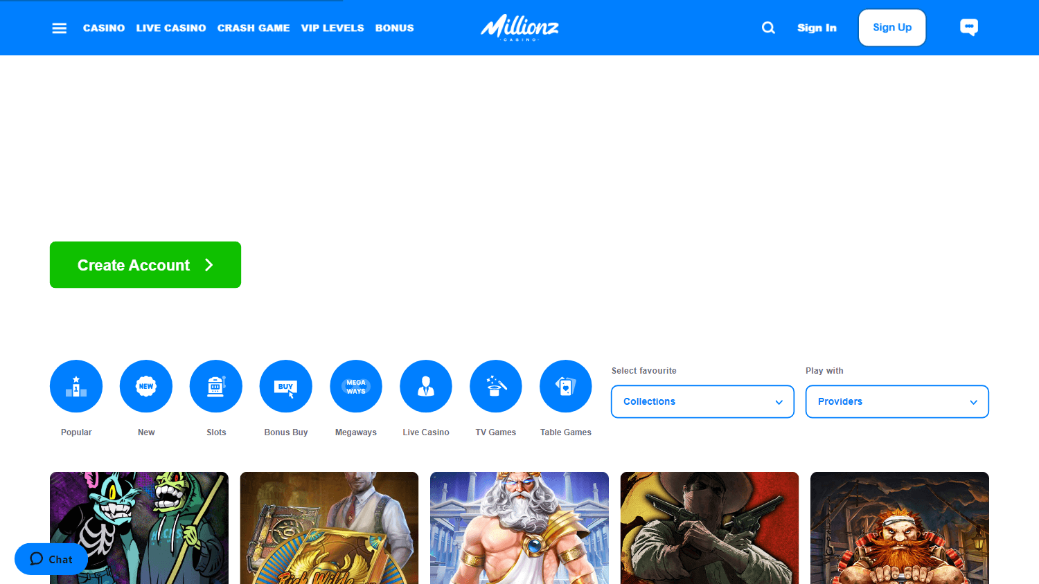 millionz_casino_homepage_desktop