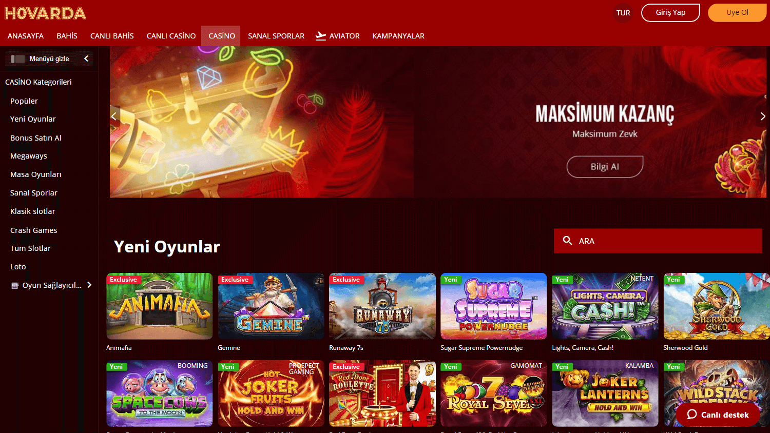 hovarda_casino_homepage_desktop