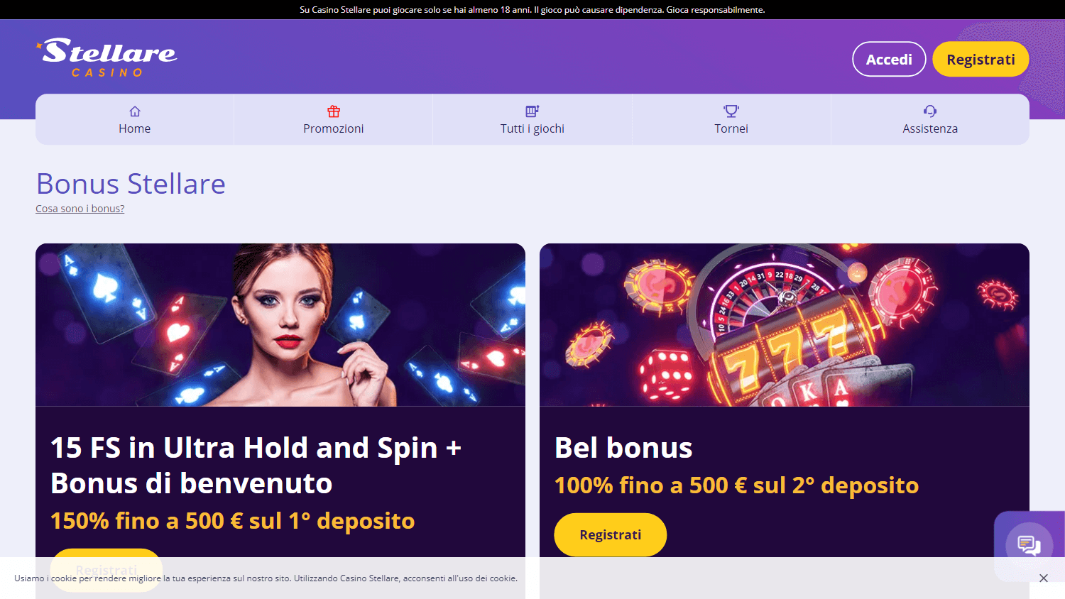 Promozioni di Casinò Stellare su desktop
