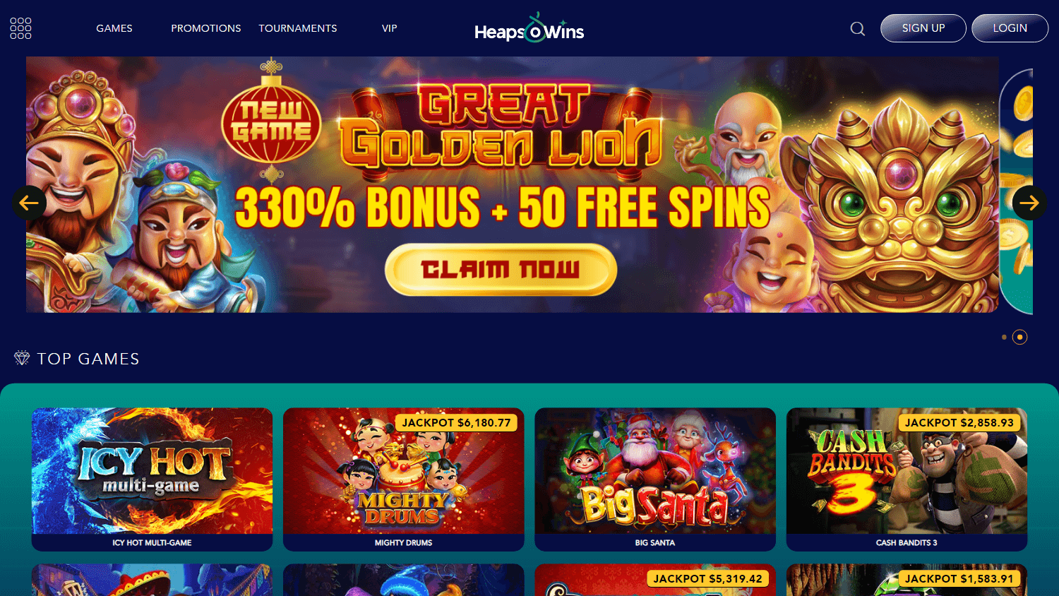 Heaps O Wins Casino: Spielhalle für Spieler aus Deutschland
