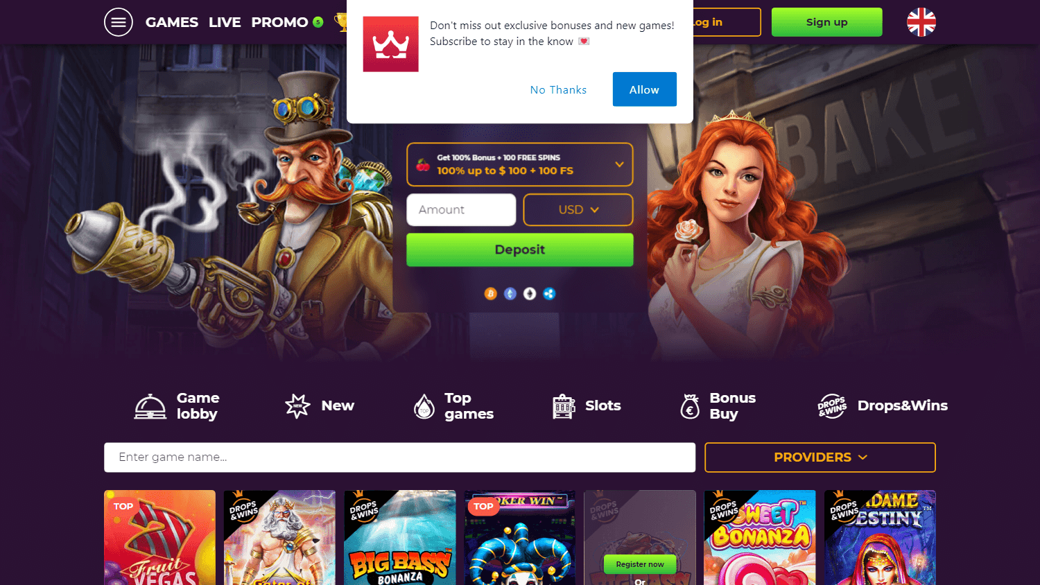 wizebets_casino_homepage_desktop