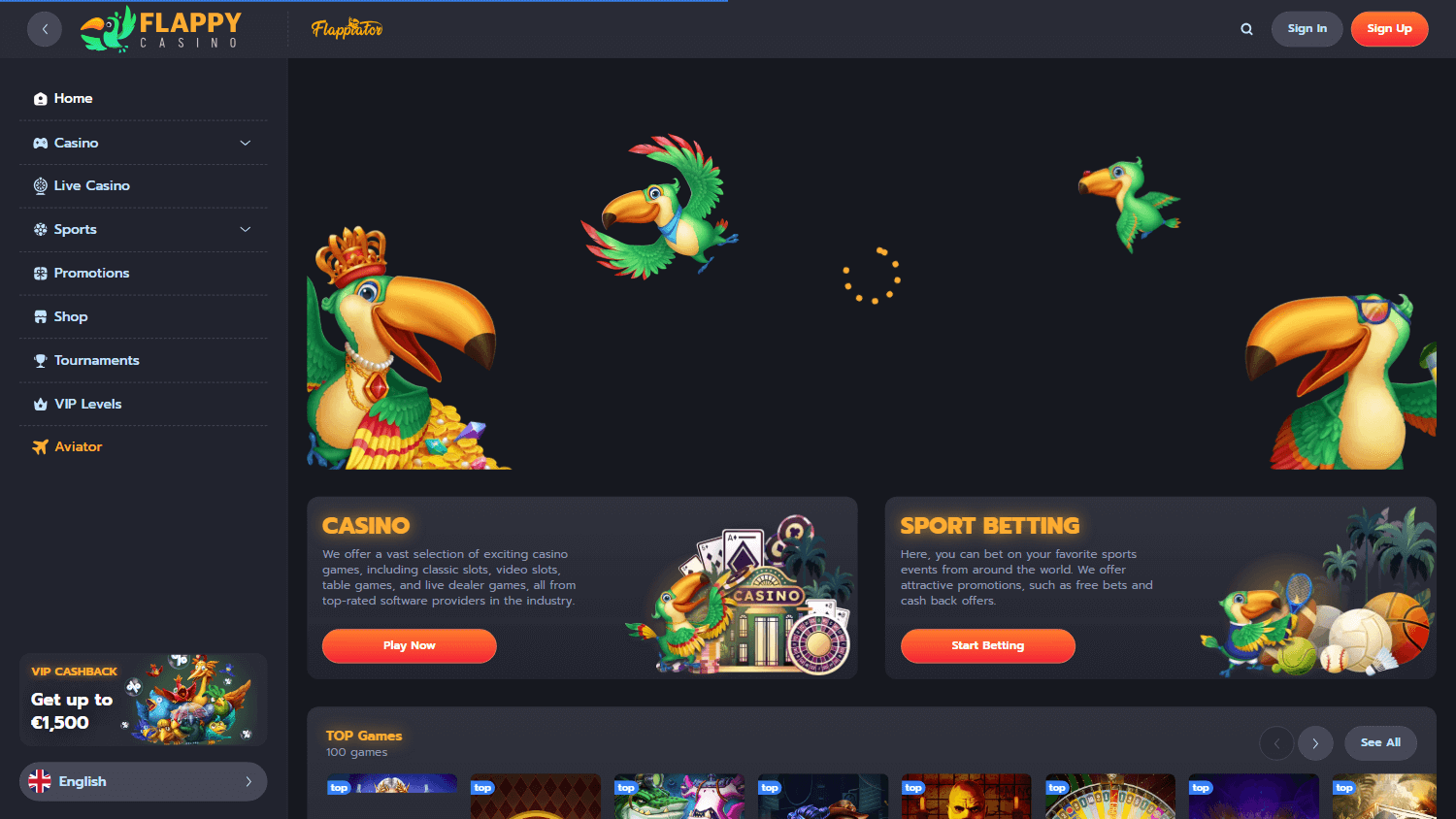 flappy_casino_homepage_desktop