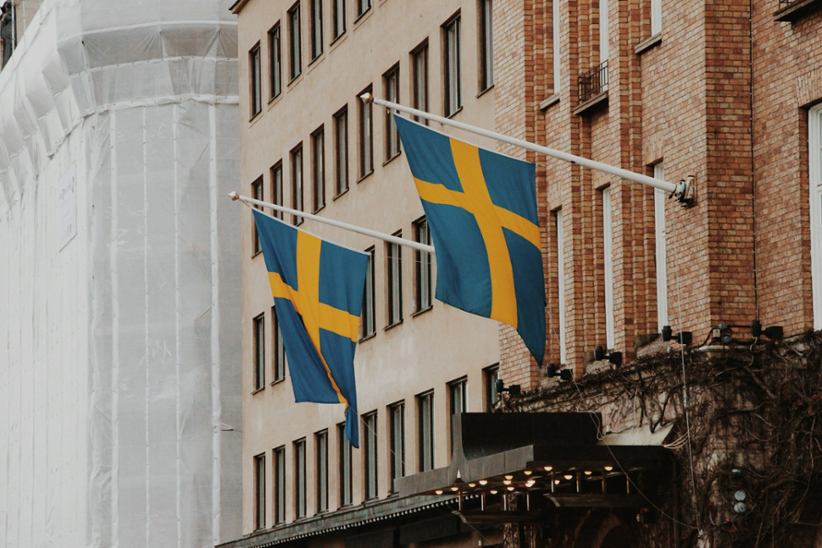 Sweden national flags.